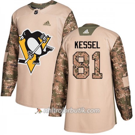 Män Ishockey Pittsburgh Penguins Tröja Phil Kessel 81 Adidas 2017-2018 Camo Veterans Day Practice Authentic